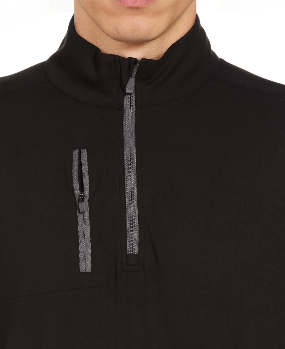 Callaway Golf Cgm742 Lightweight Long Sleeve 1/4 Zip Shirt - Black