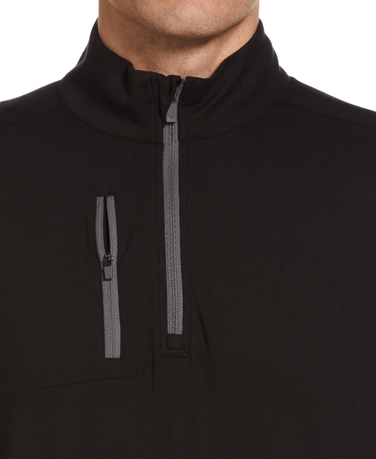 Callaway Golf Cgm742 Lightweight Long Sleeve 1/4 Zip Shirt - Black