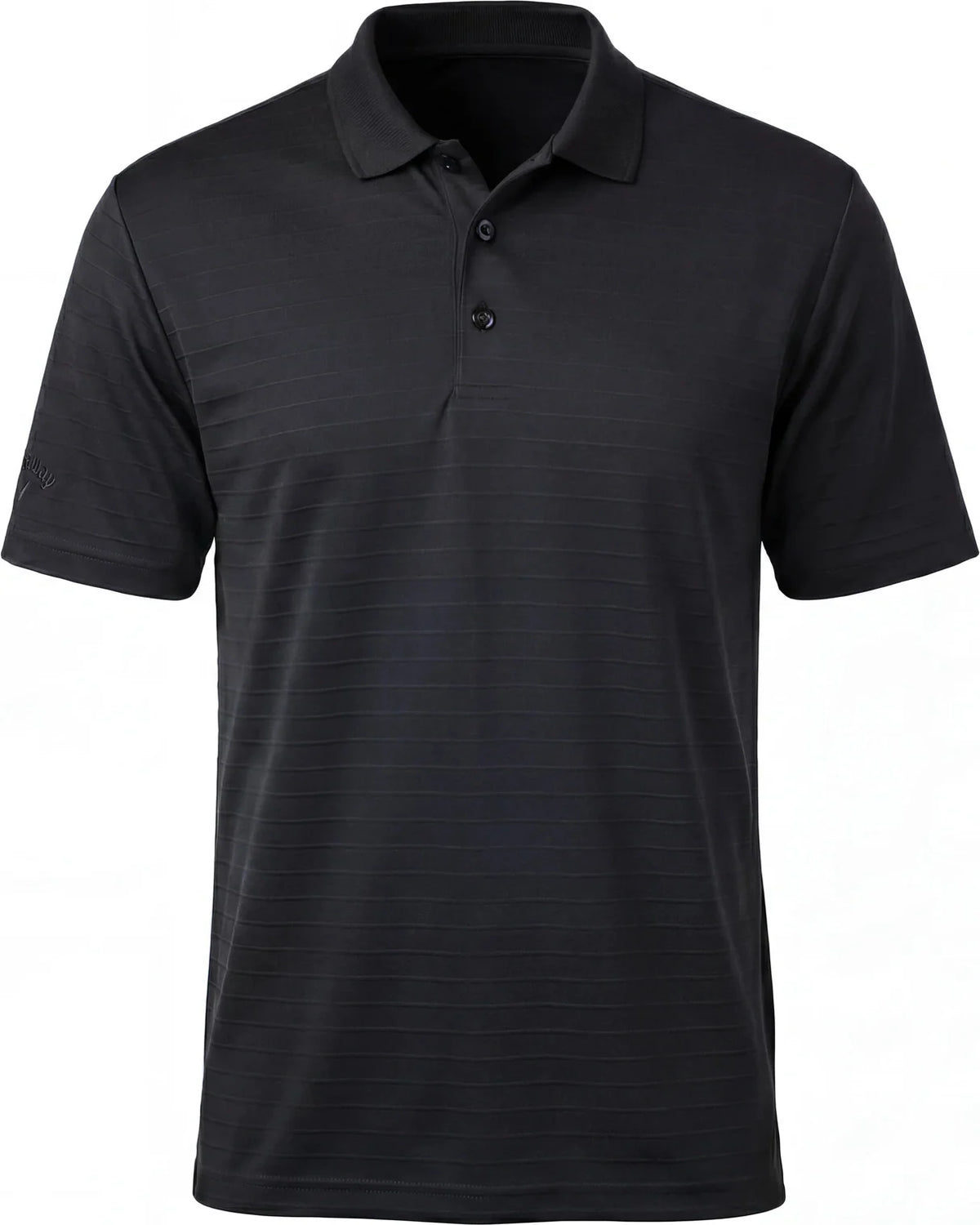 Callaway Golf Cgm754 Men’s Short Sleeve Eco Horizontal Textured Polo - Black