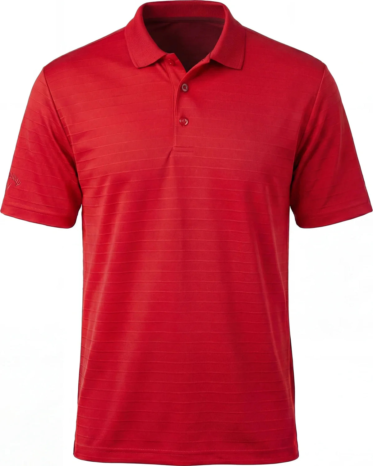 Callaway Golf Cgm754 Men’s Short Sleeve Eco Horizontal Textured Polo - Salsa