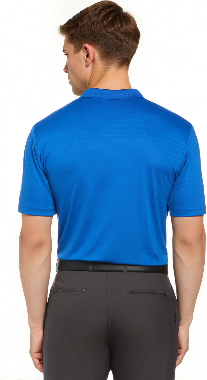 Callaway Golf Cgm754 Men’s Short Sleeve Eco Horizontal Textured Polo - Magnetic Blue
