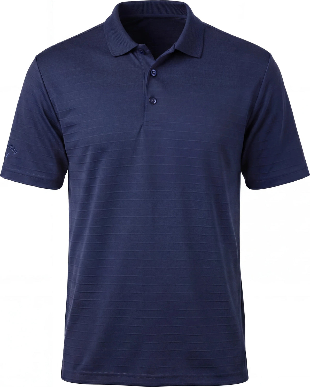 Callaway Golf Cgm754 Men’s Short Sleeve Eco Horizontal Textured Polo - Peacoat