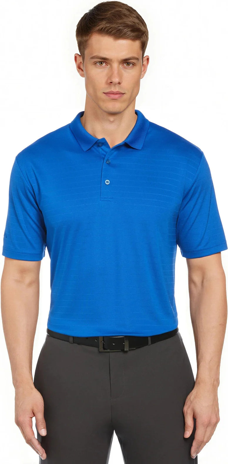 Callaway Golf Cgm754 Men’s Short Sleeve Eco Horizontal Textured Polo - Magnetic Blue - Adult s