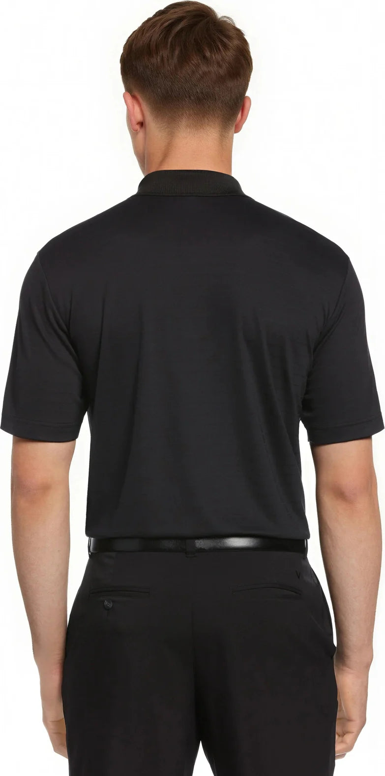 Callaway Golf Cgm754 Men’s Short Sleeve Eco Horizontal Textured Polo - Black