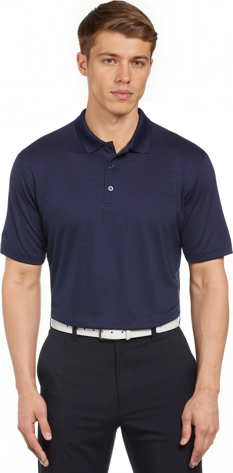 Callaway Golf Cgm754 Men’s Short Sleeve Eco Horizontal Textured Polo - Peacoat - Adult s