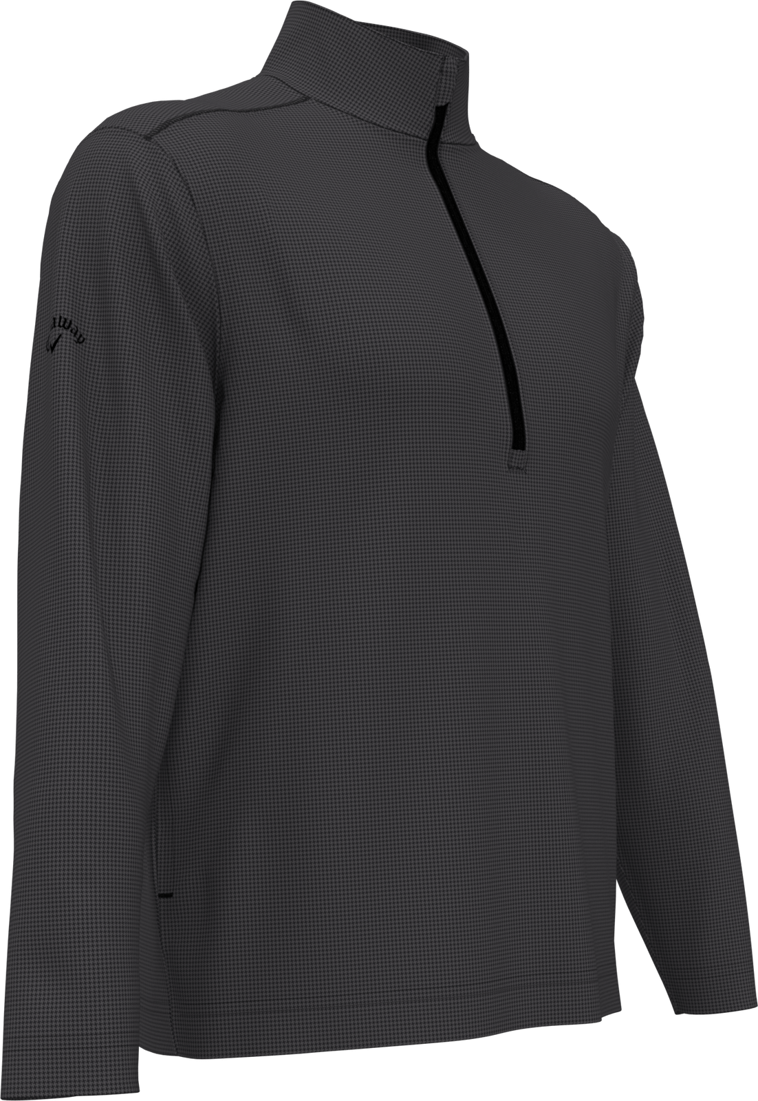 Callaway Golf Cgm768 Men’s Houndstooth 1/4 Zip Pullover - Black