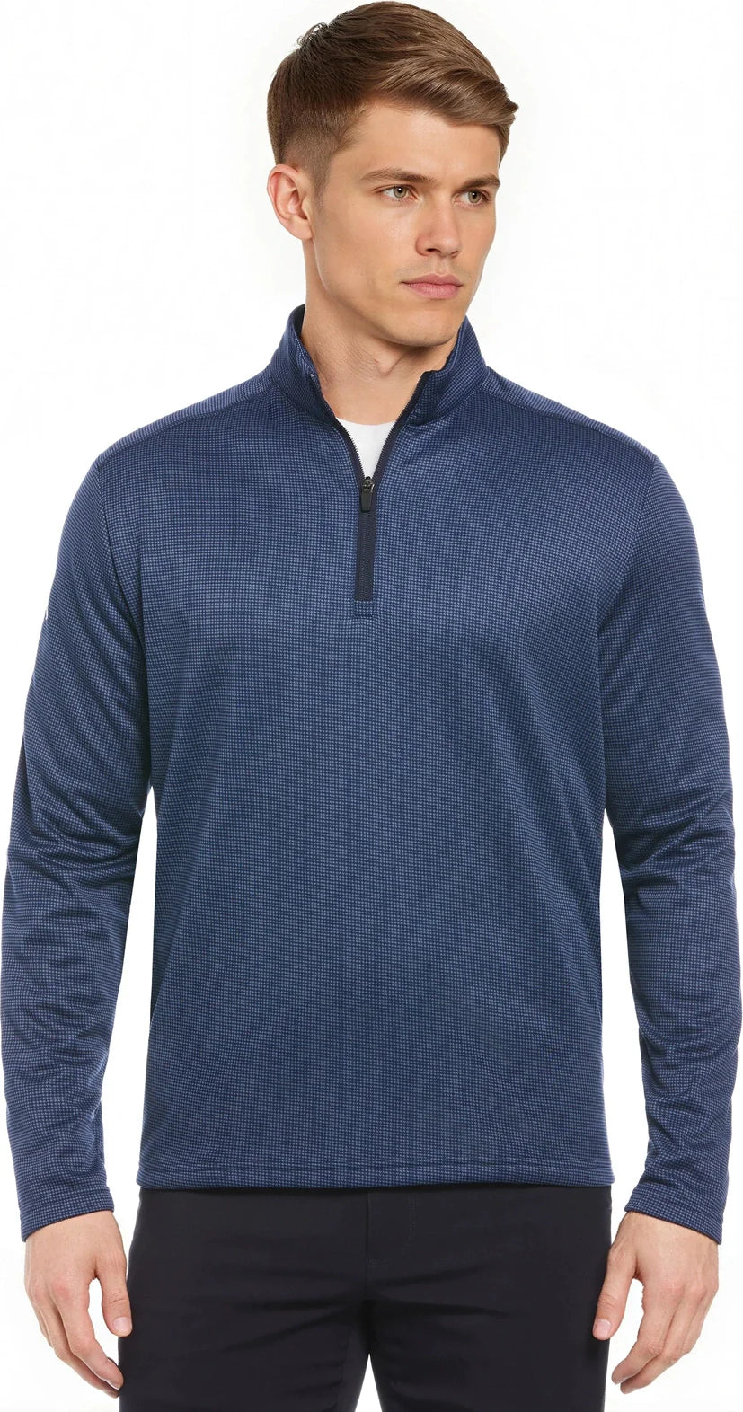 Callaway Golf Cgm768 Men’s Houndstooth 1/4 Zip Pullover - Peacoat - Adult s