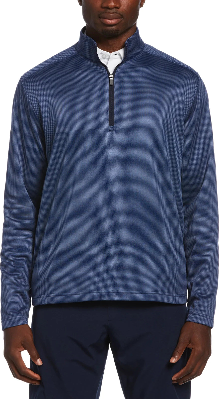 Callaway Golf Cgm768 Men’s Houndstooth 1/4 Zip Pullover - Peacoat