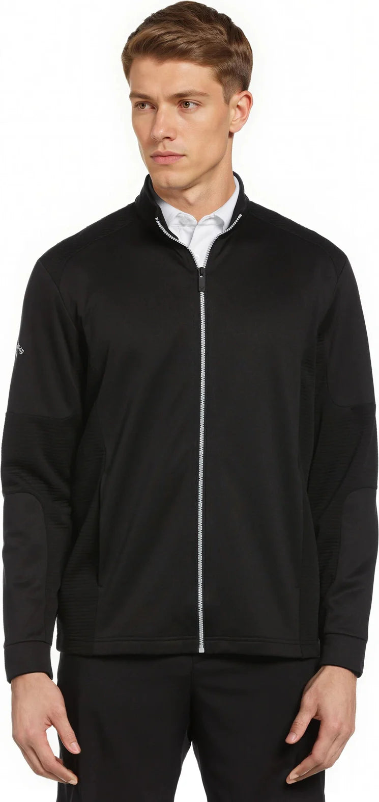 Callaway Golf Cgm771 Men’s Long Sleeve Full Zip Ottoman Jacket - Black - Adult s