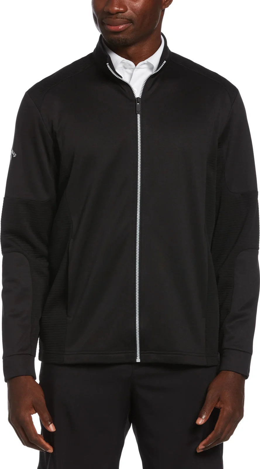 Callaway Golf Cgm771 Men’s Long Sleeve Full Zip Ottoman Jacket - Black