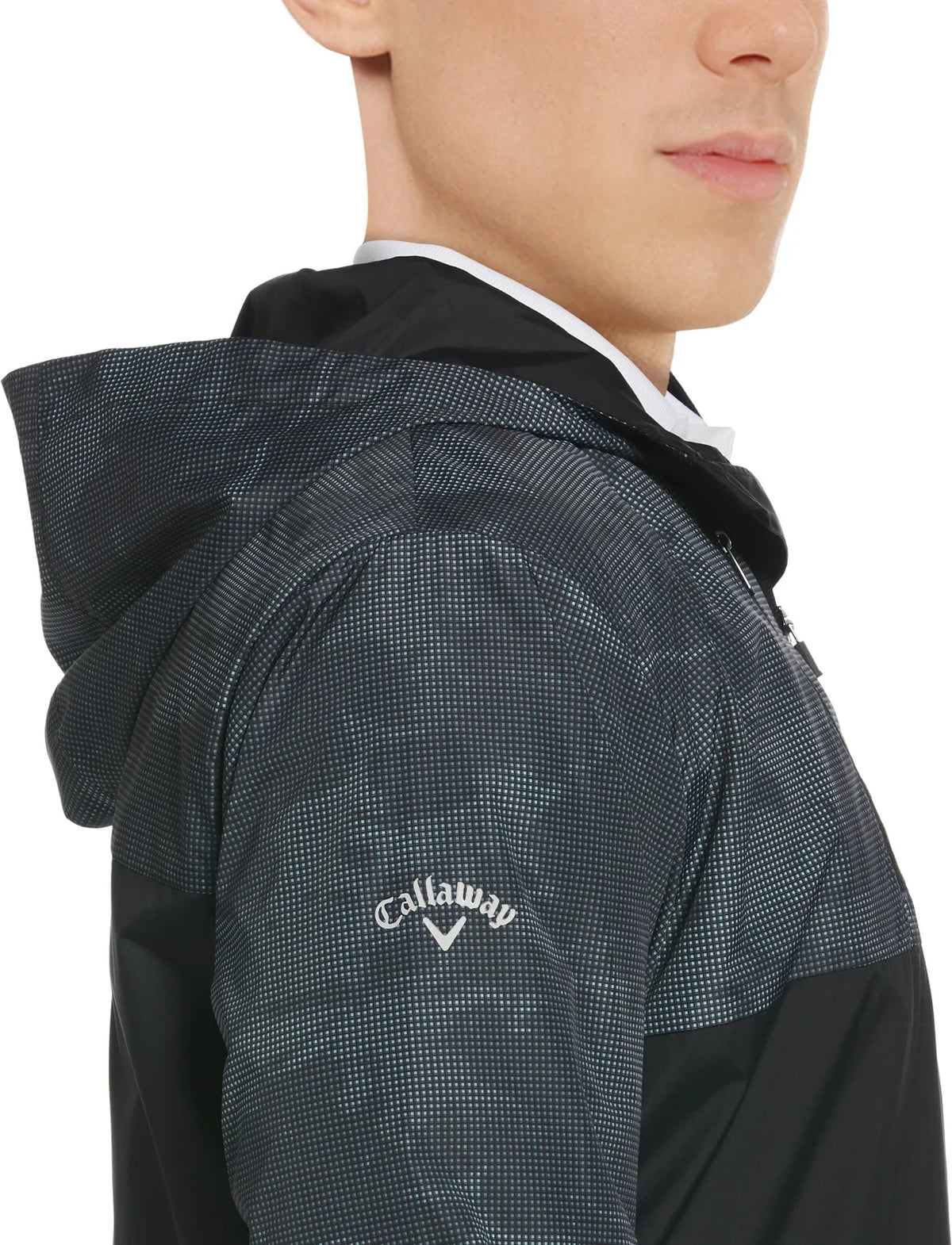 Callaway Golf Cgm788 Men’s Long Sleeve Packable Wind Jacket - Caviar