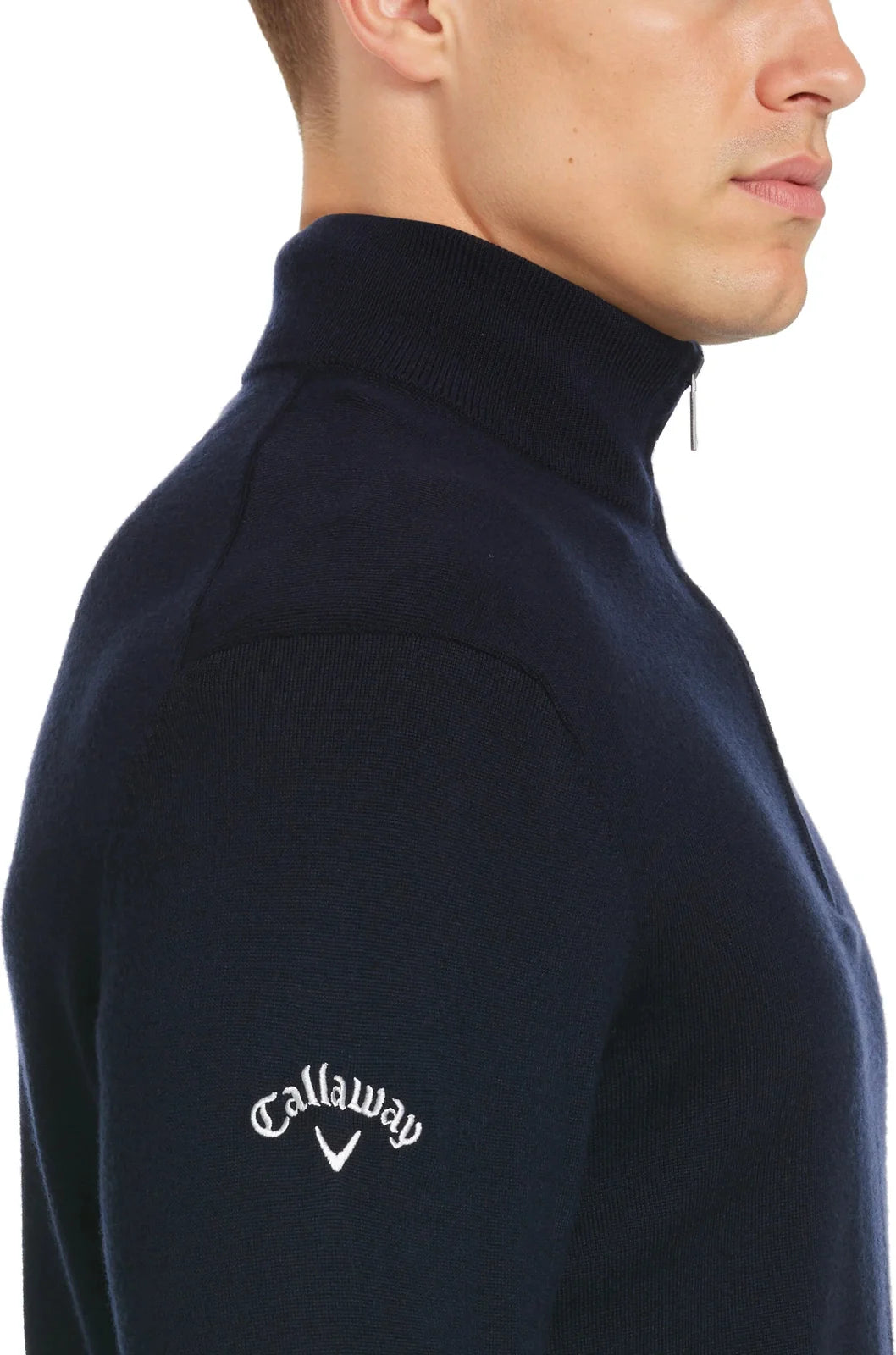 Callaway Golf Cgm790 Men’s Long Sleeve 1/4 Merino Sweater - Navy Blue