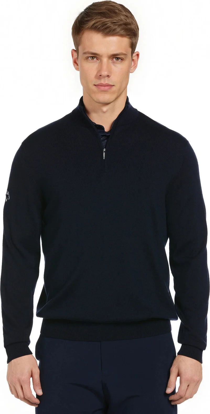 Callaway Golf Cgm790 Men’s Long Sleeve 1/4 Merino Sweater - Navy Blue - Adult s