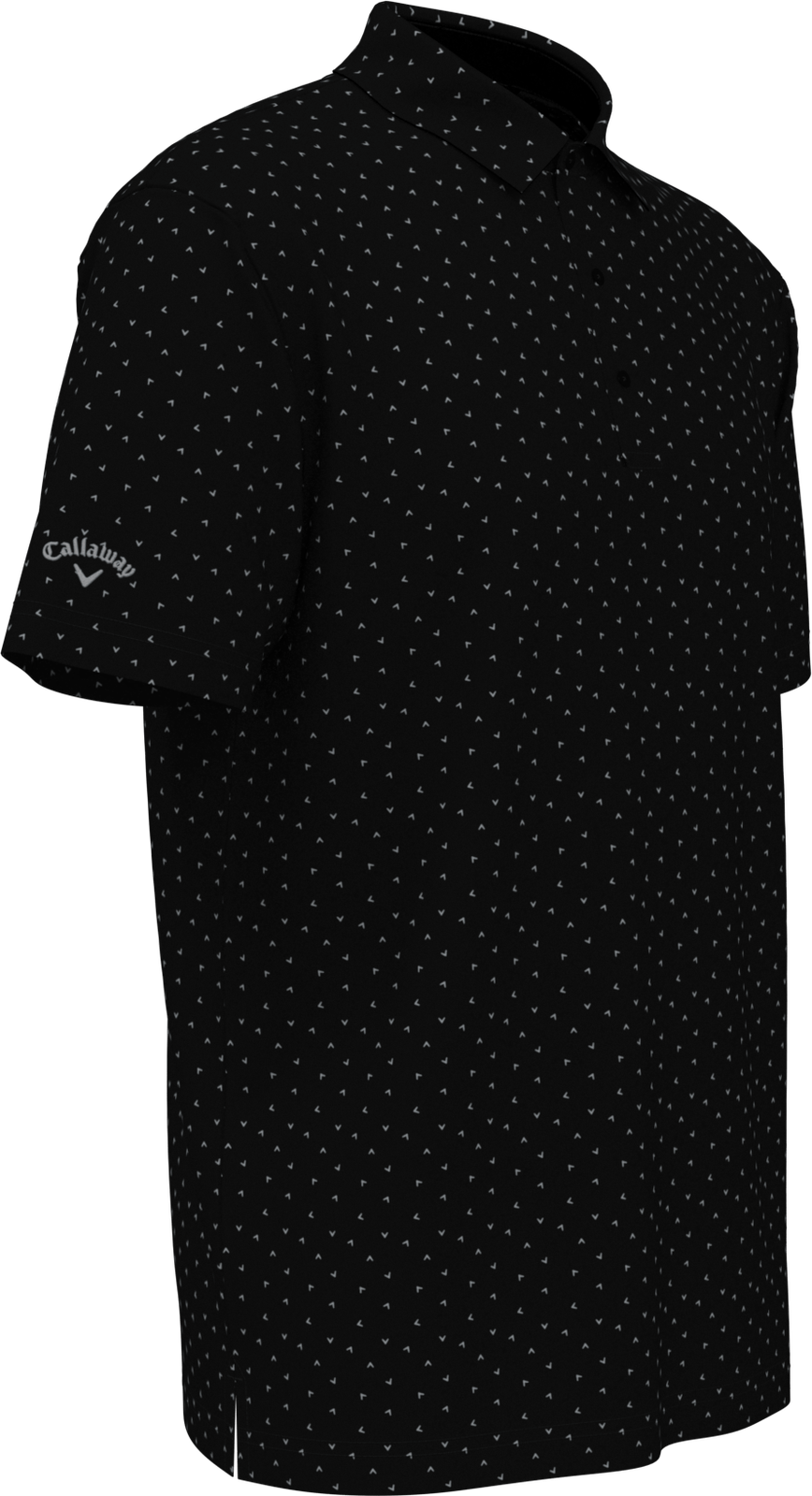 Callaway Golf Cgm791 Men;s Short Sleeve Micro Chev Print Polo - Caviar