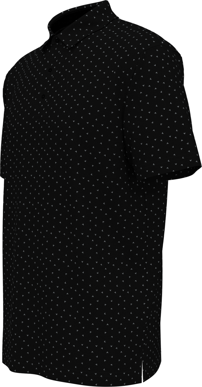 Callaway Golf Cgm791 Men;s Short Sleeve Micro Chev Print Polo - Caviar