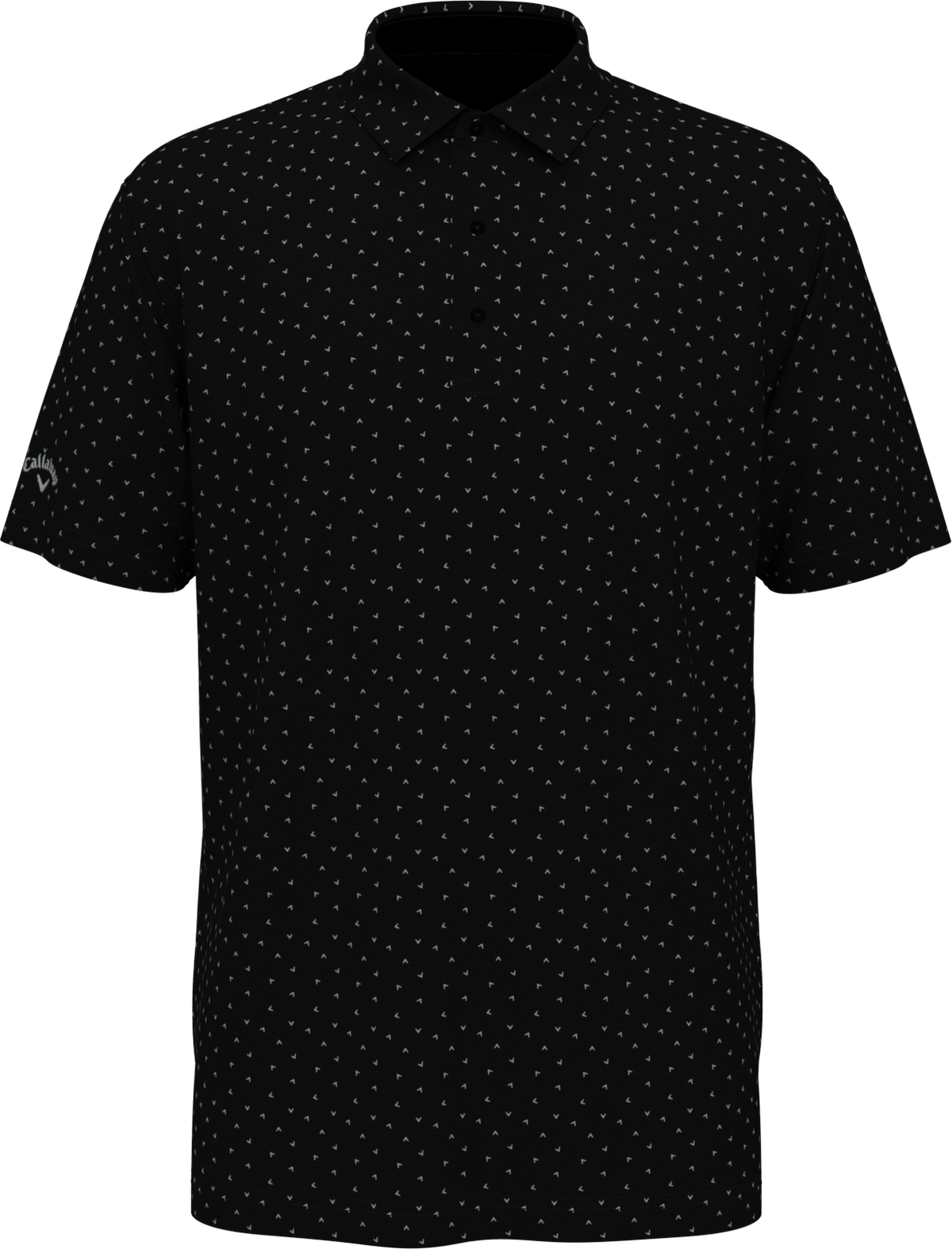 Callaway Golf Cgm791 Men;s Short Sleeve Micro Chev Print Polo - Caviar