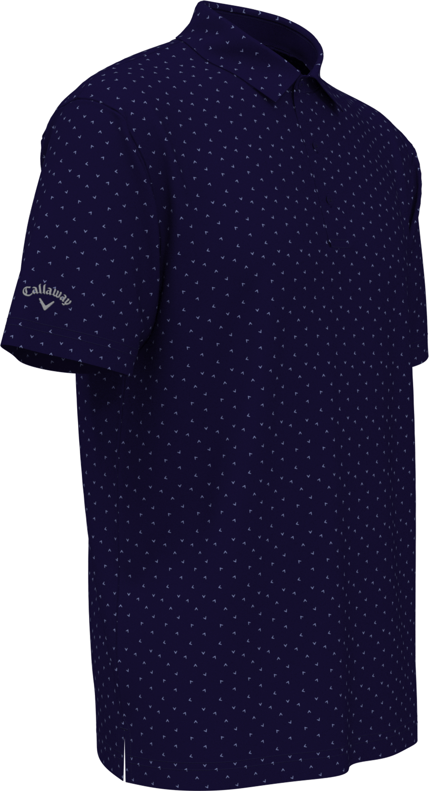 Callaway Golf Cgm791 Men;s Short Sleeve Micro Chev Print Polo - Peacoat