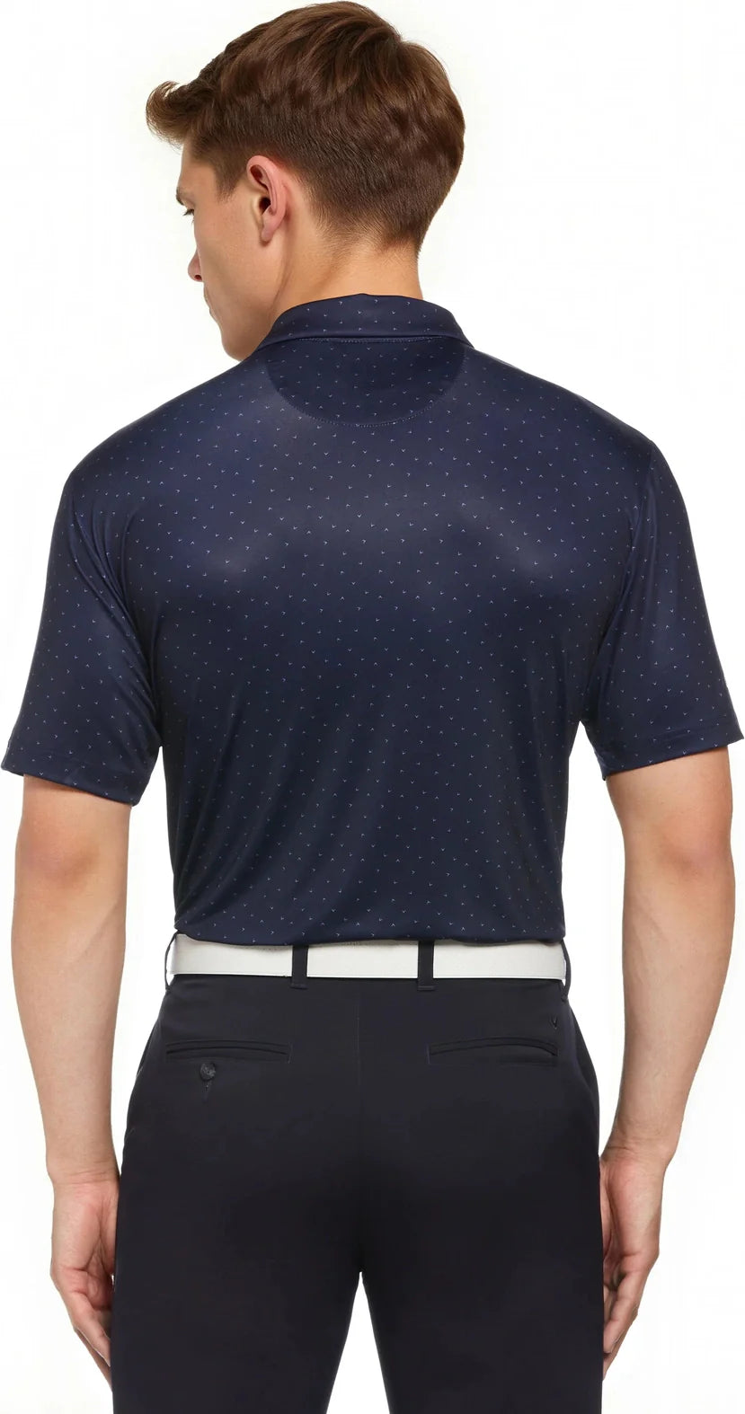 Callaway Golf Cgm791 Men;s Short Sleeve Micro Chev Print Polo - Peacoat - Adult s
