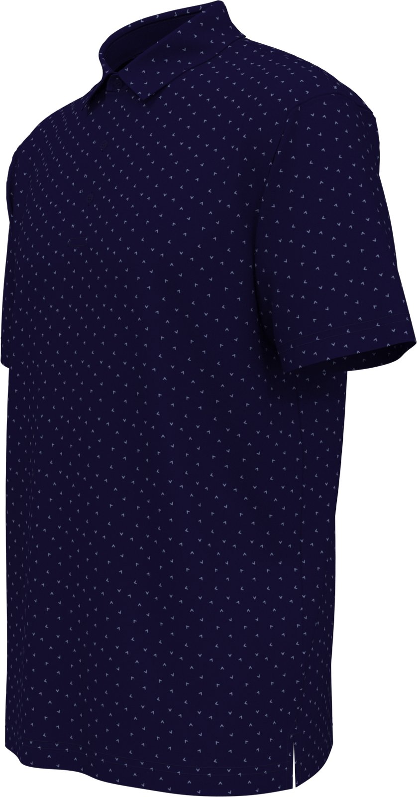 Callaway Golf Cgm791 Men;s Short Sleeve Micro Chev Print Polo - Peacoat