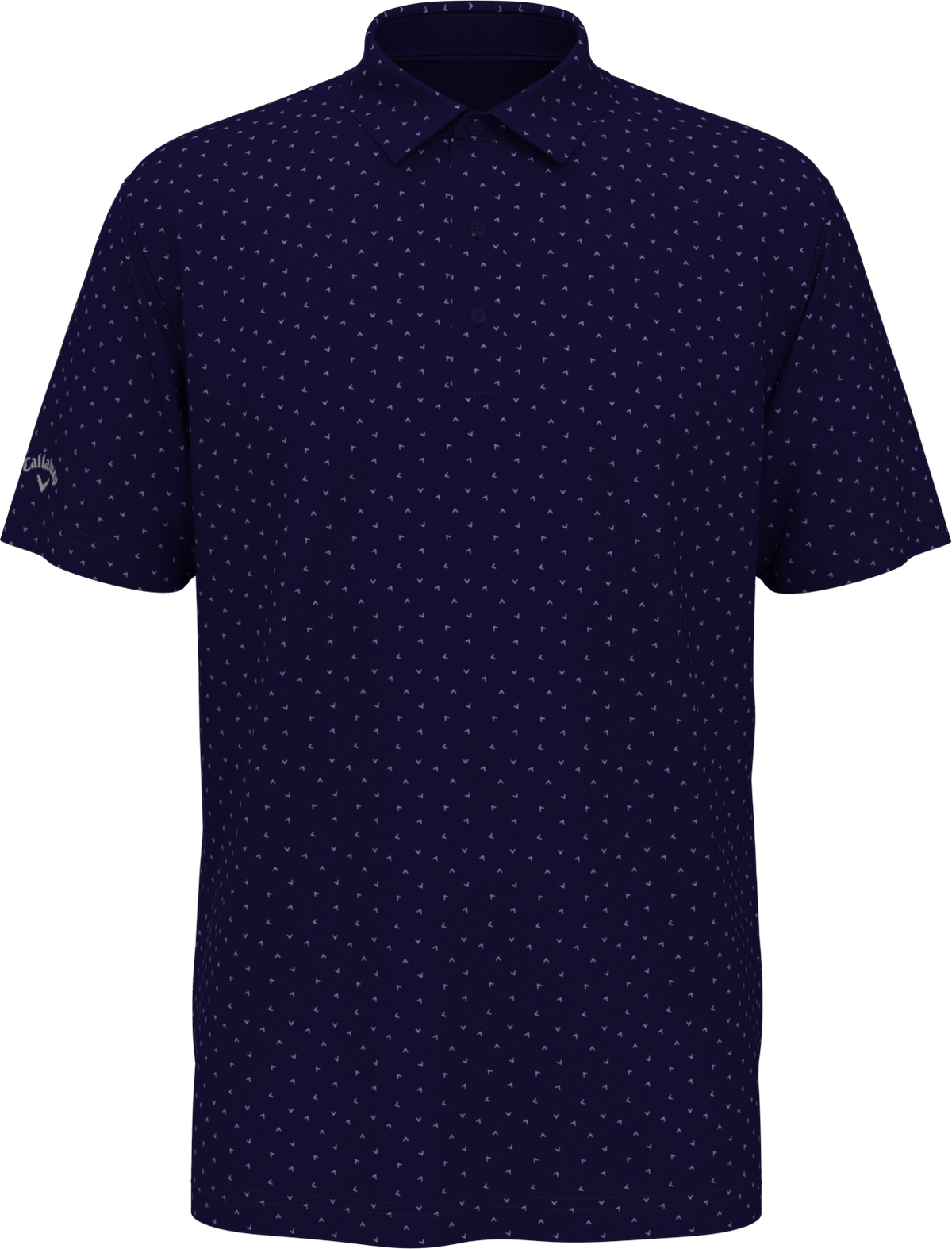 Callaway Golf Cgm791 Men;s Short Sleeve Micro Chev Print Polo - Peacoat