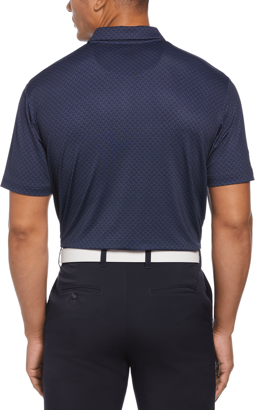 Callaway Golf Cgm794 Men’s Short Sleeve All Over Stitched Chev Polo - Peacoat