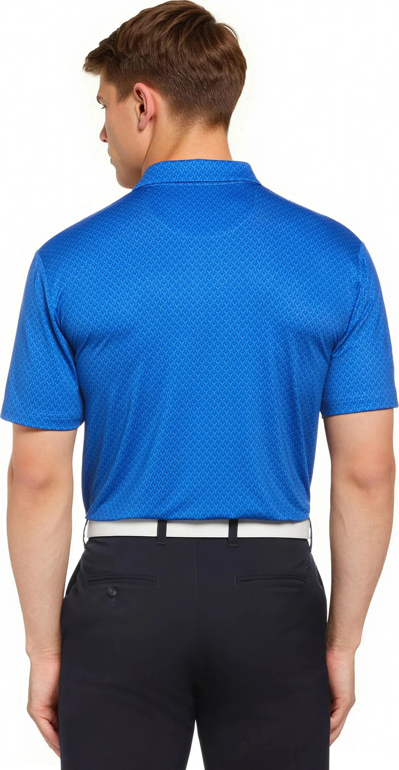 Callaway Golf Cgm794 Men’s Short Sleeve All Over Stitched Chev Polo - Lapis Blue - Adult s
