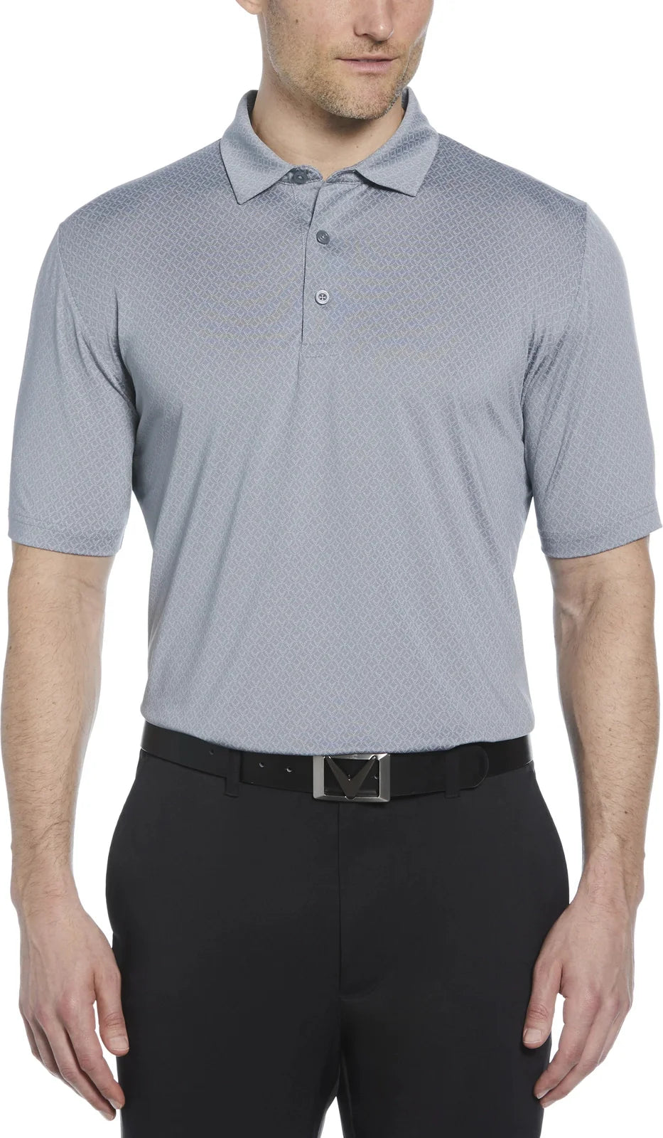 Callaway Golf Cgm794 Men’s Short Sleeve All Over Stitched Chev Polo - Tradewinds