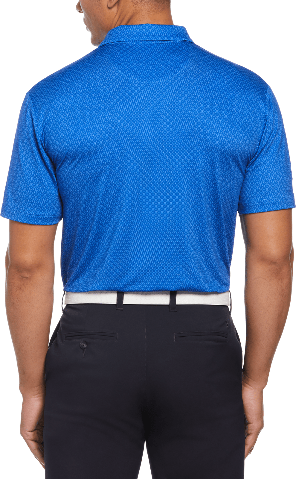 Callaway Golf Cgm794 Men’s Short Sleeve All Over Stitched Chev Polo - Lapis Blue