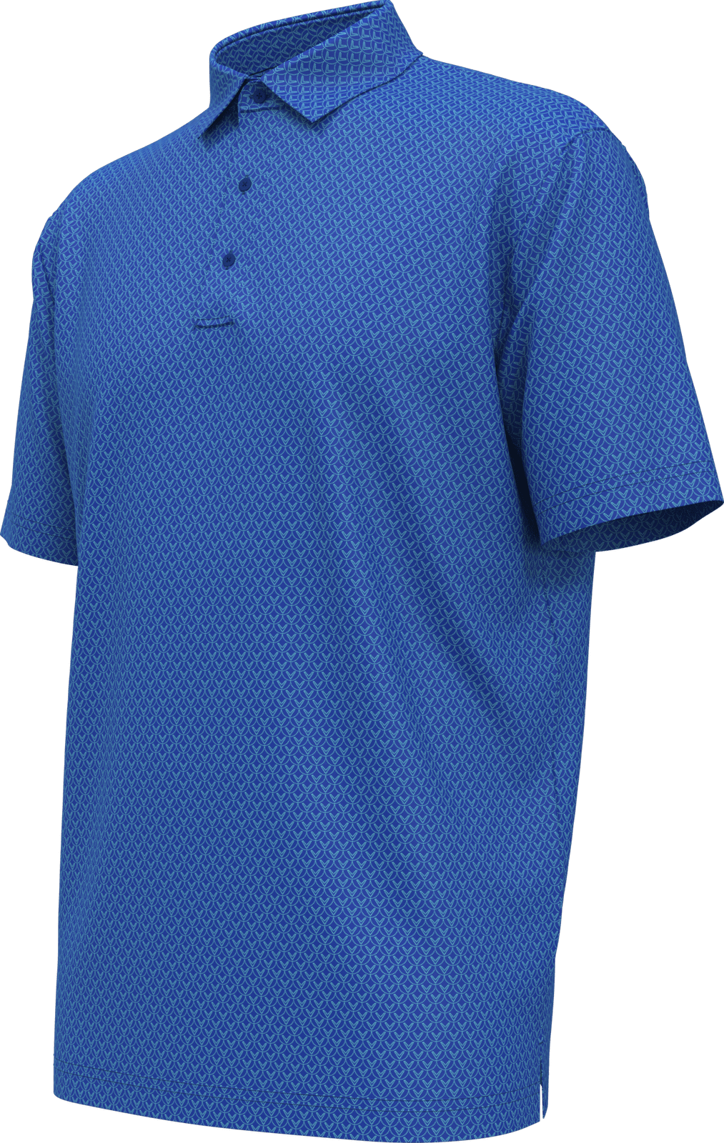 Callaway Golf Cgm794 Men’s Short Sleeve All Over Stitched Chev Polo - Lapis Blue