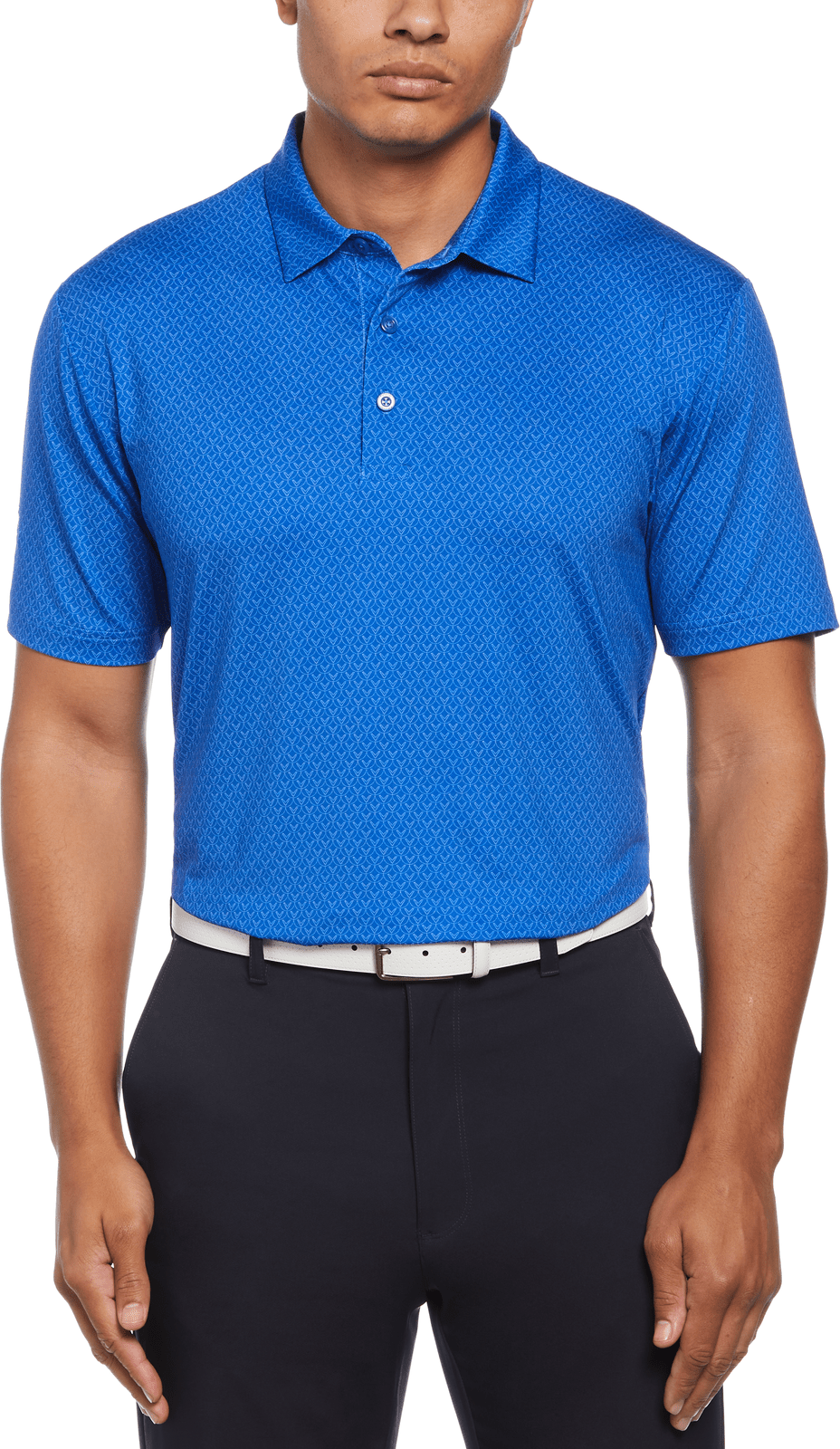 Callaway Golf Cgm794 Men’s Short Sleeve All Over Stitched Chev Polo - Lapis Blue
