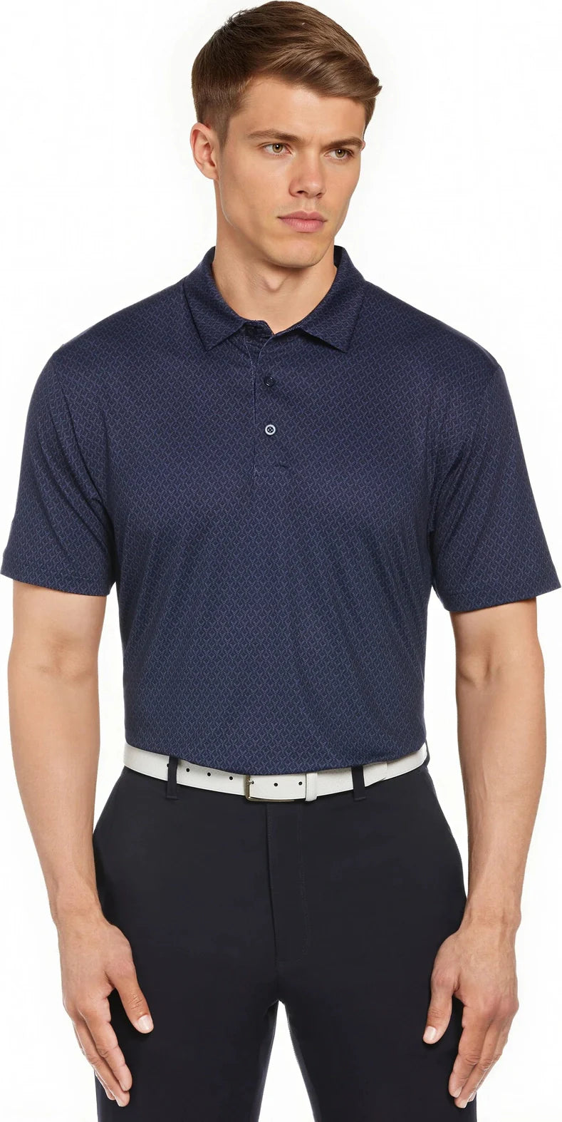 Callaway Golf Cgm794 Men’s Short Sleeve All Over Stitched Chev Polo - Peacoat - Adult s