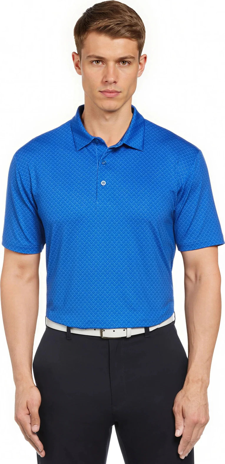 Callaway Golf Cgm794 Men’s Short Sleeve All Over Stitched Chev Polo - Lapis Blue - Adult s