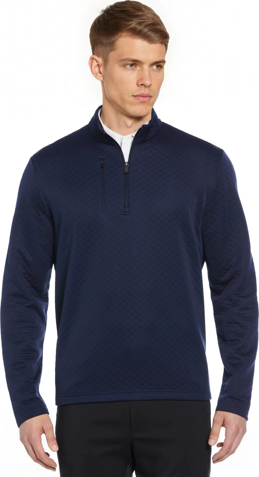 Callaway Golf Cgm798 Mid-weight Diamond Quilted Fleece 1/4 Zip - Peacoat - Adult s
