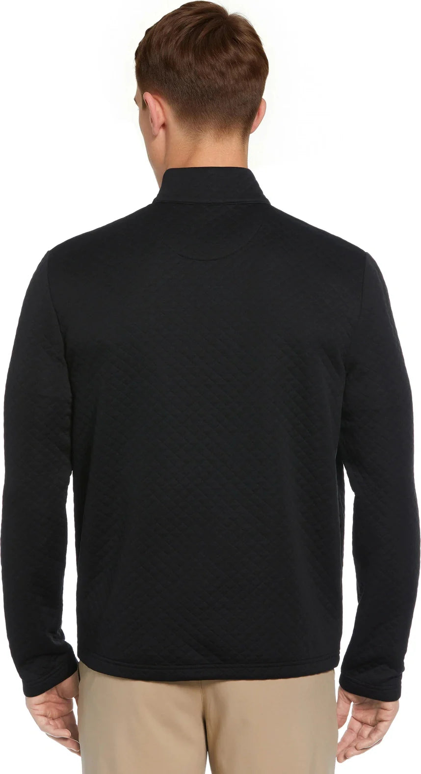 Callaway Golf Cgm798 Mid-weight Diamond Quilted Fleece 1/4 Zip - Black - Adult s
