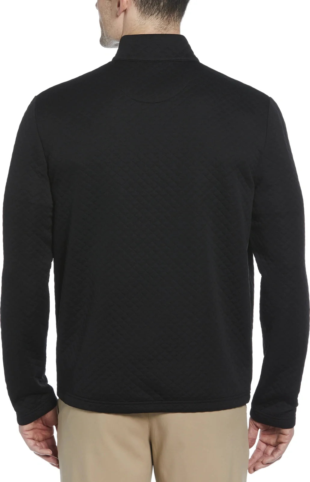 Callaway Golf Cgm798 Mid-weight Diamond Quilted Fleece 1/4 Zip - Black