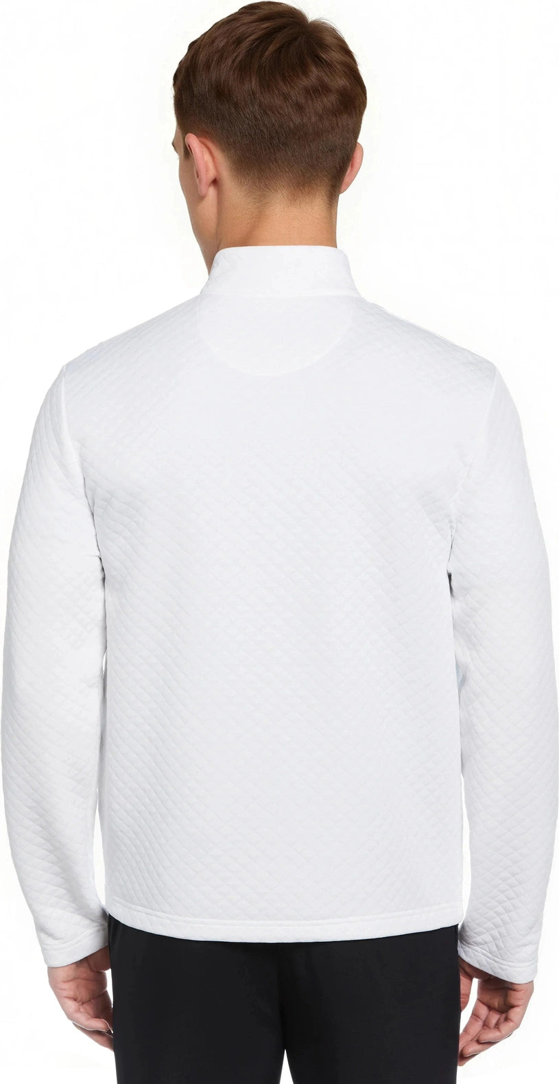Callaway Golf Cgm798 Mid-weight Diamond Quilted Fleece 1/4 Zip - White - Adult s