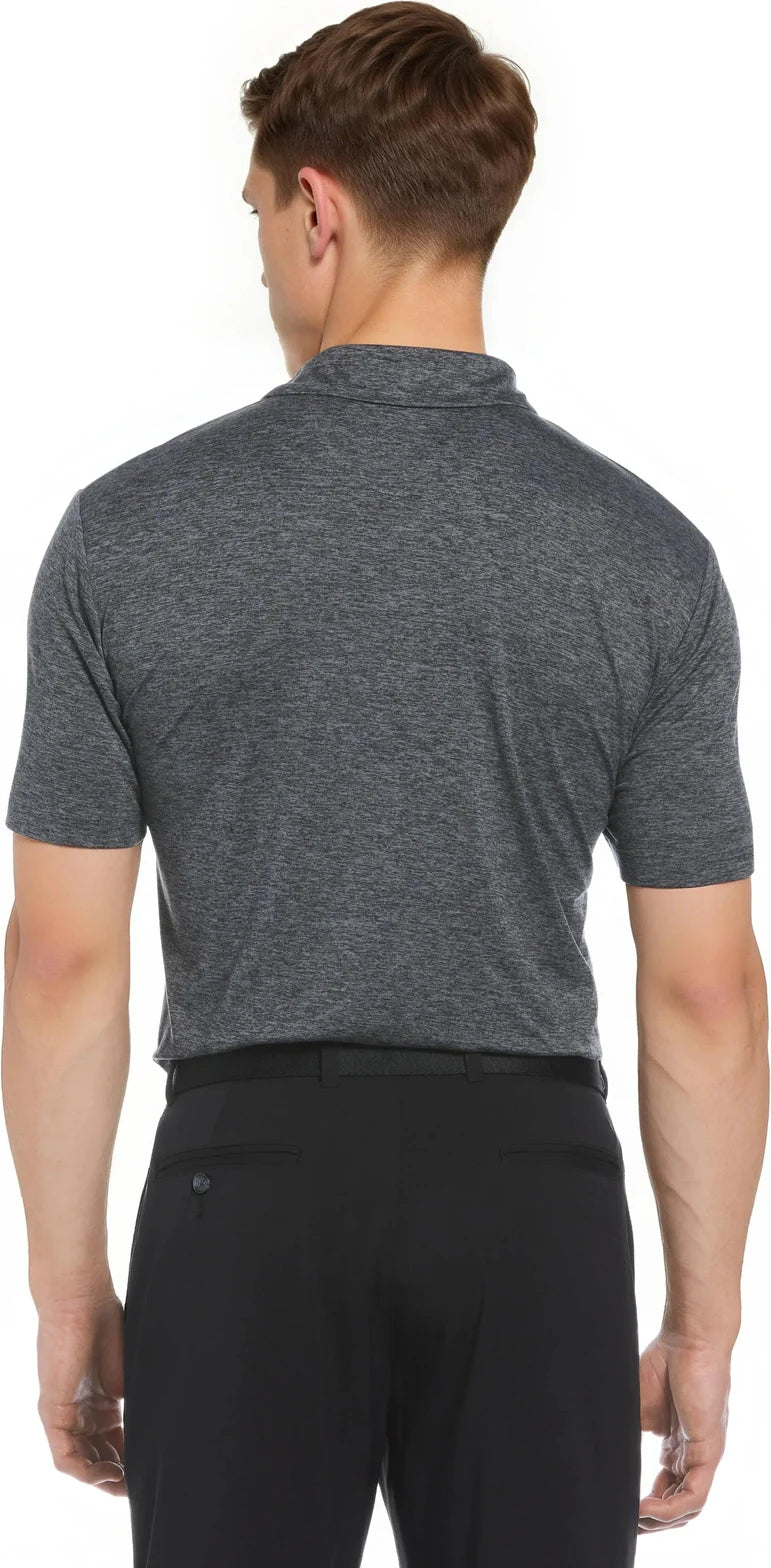 Callaway Golf Cgm799 Heather Knit Short Sleeve Polo - Black - Adult s