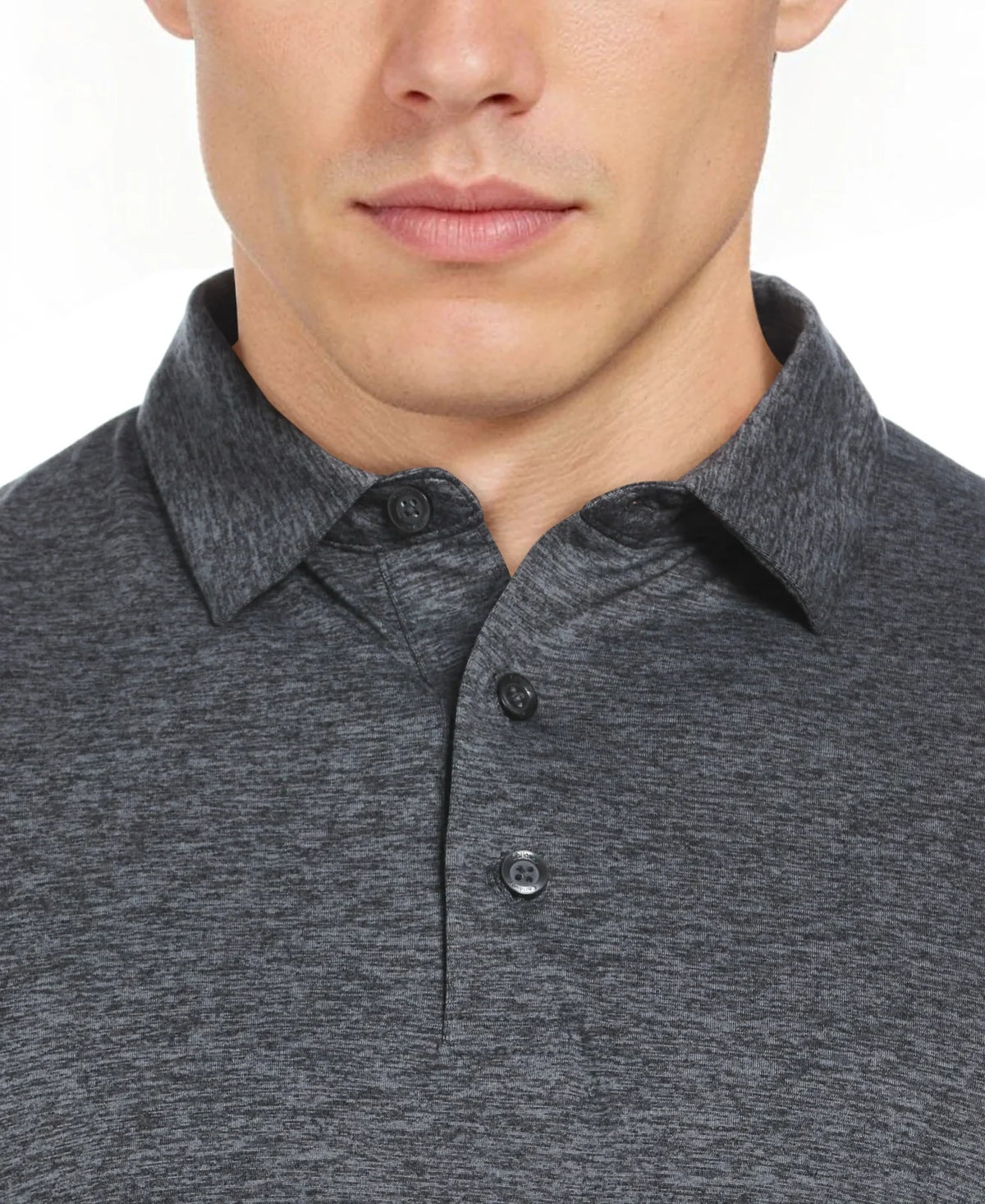 Callaway Golf Cgm799 Heather Knit Short Sleeve Polo - Black
