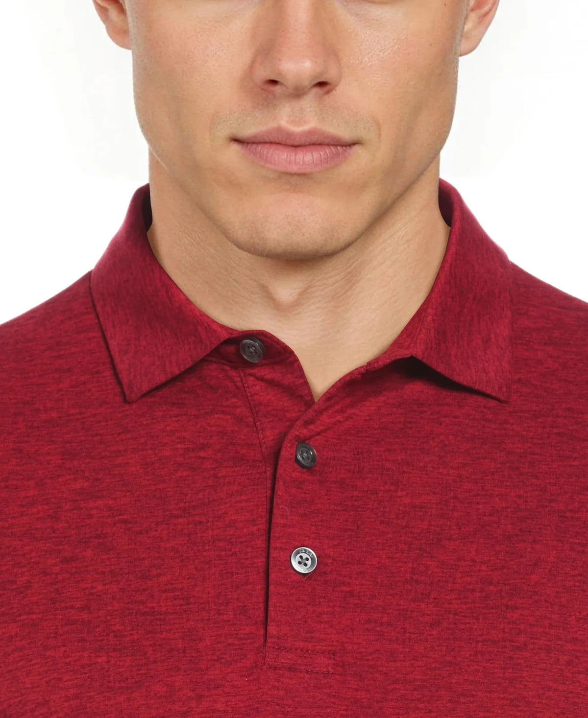 Callaway Golf Cgm799 Heather Knit Short Sleeve Polo - Med Red Htr
