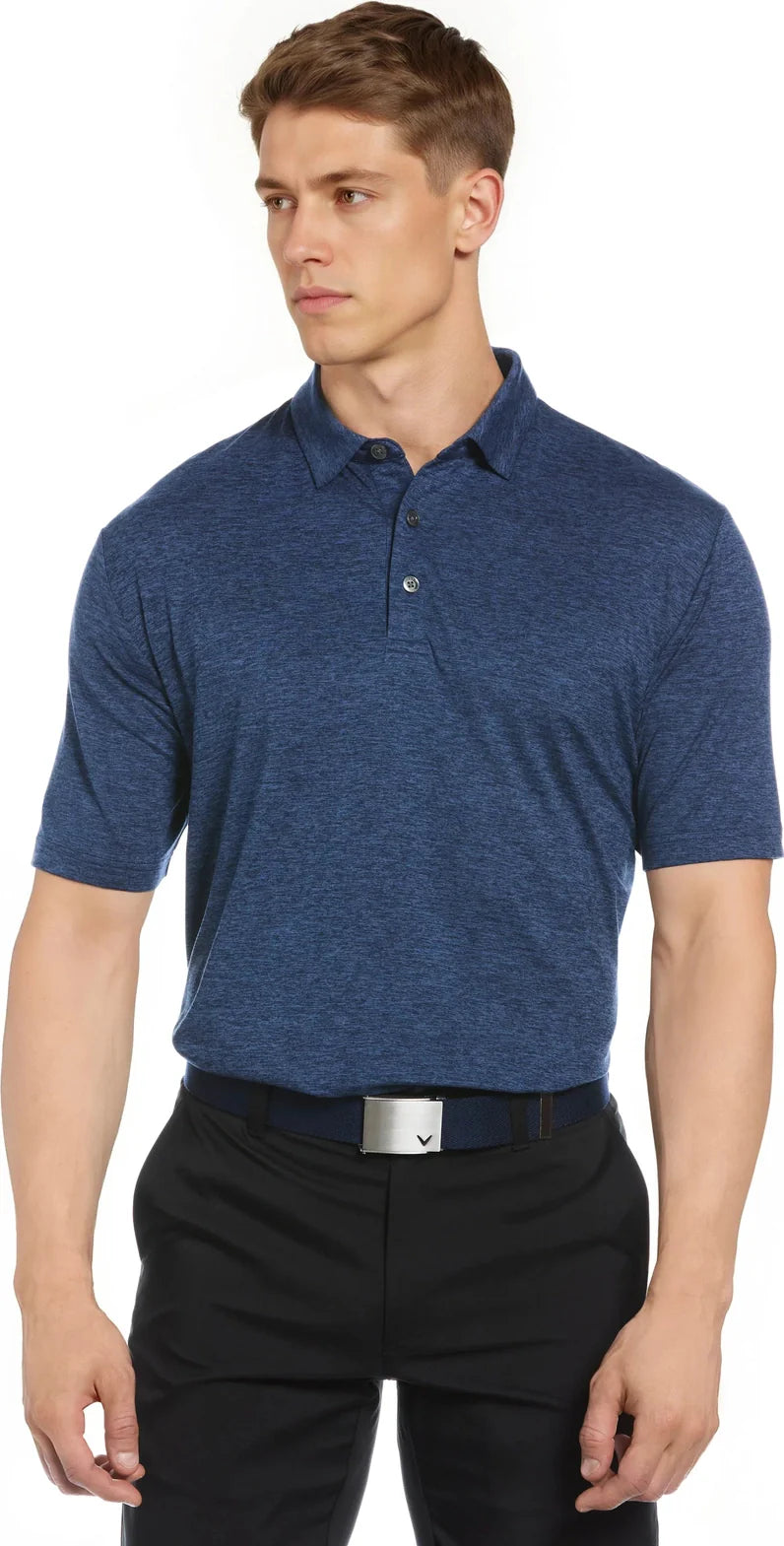 Callaway Golf Cgm799 Heather Knit Short Sleeve Polo - Peacoat - Adult s