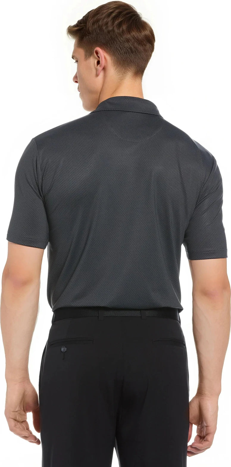 Callaway Golf Cgm800 Mini Geometric Printed Short Sleeve Polo - Black - Adult s