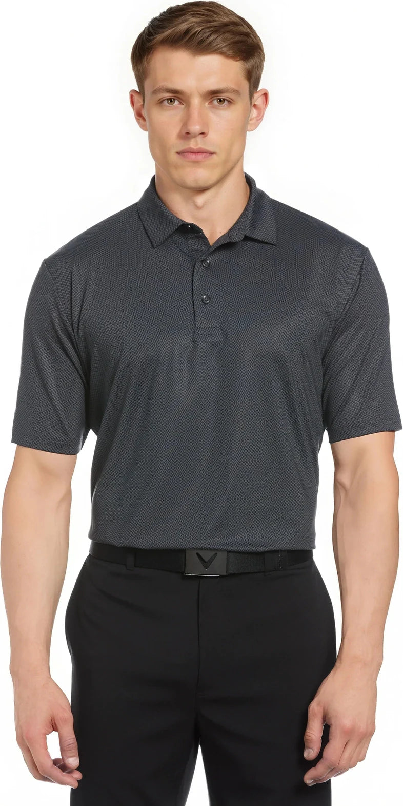 Callaway Golf Cgm800 Mini Geometric Printed Short Sleeve Polo - Black - Adult s