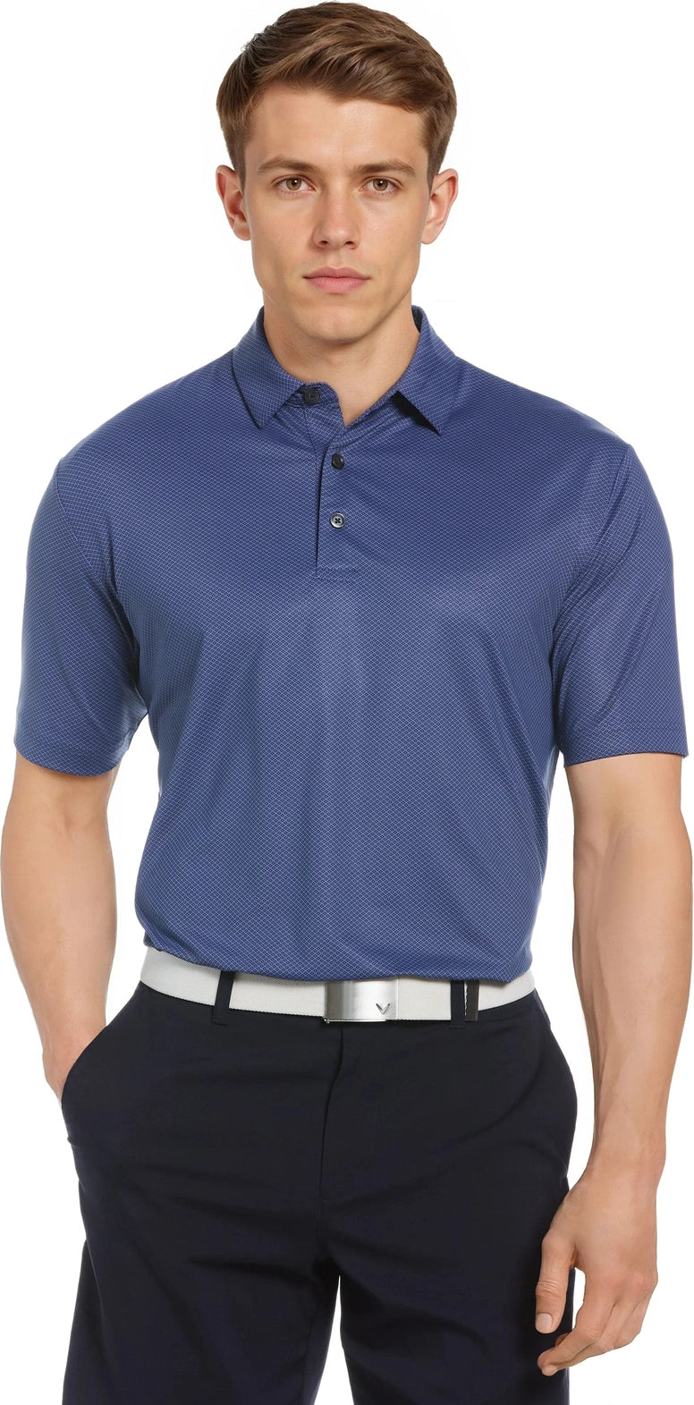 Callaway Golf Cgm800 Mini Geometric Printed Short Sleeve Polo - Peacoat - Adult s