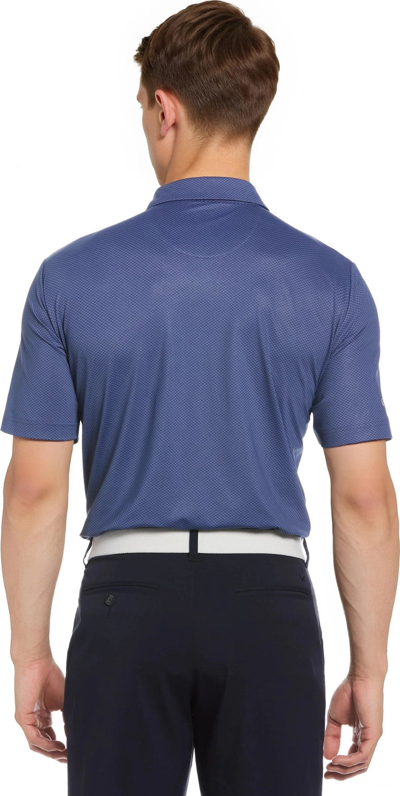 Callaway Golf Cgm800 Mini Geometric Printed Short Sleeve Polo - Peacoat - Adult s