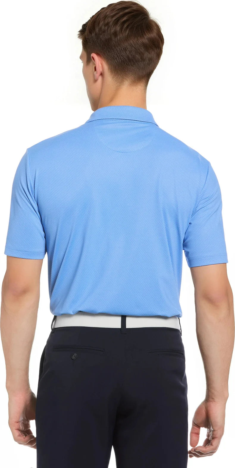 Callaway Golf Cgm800 Mini Geometric Printed Short Sleeve Polo - Vista Blue - Adult s