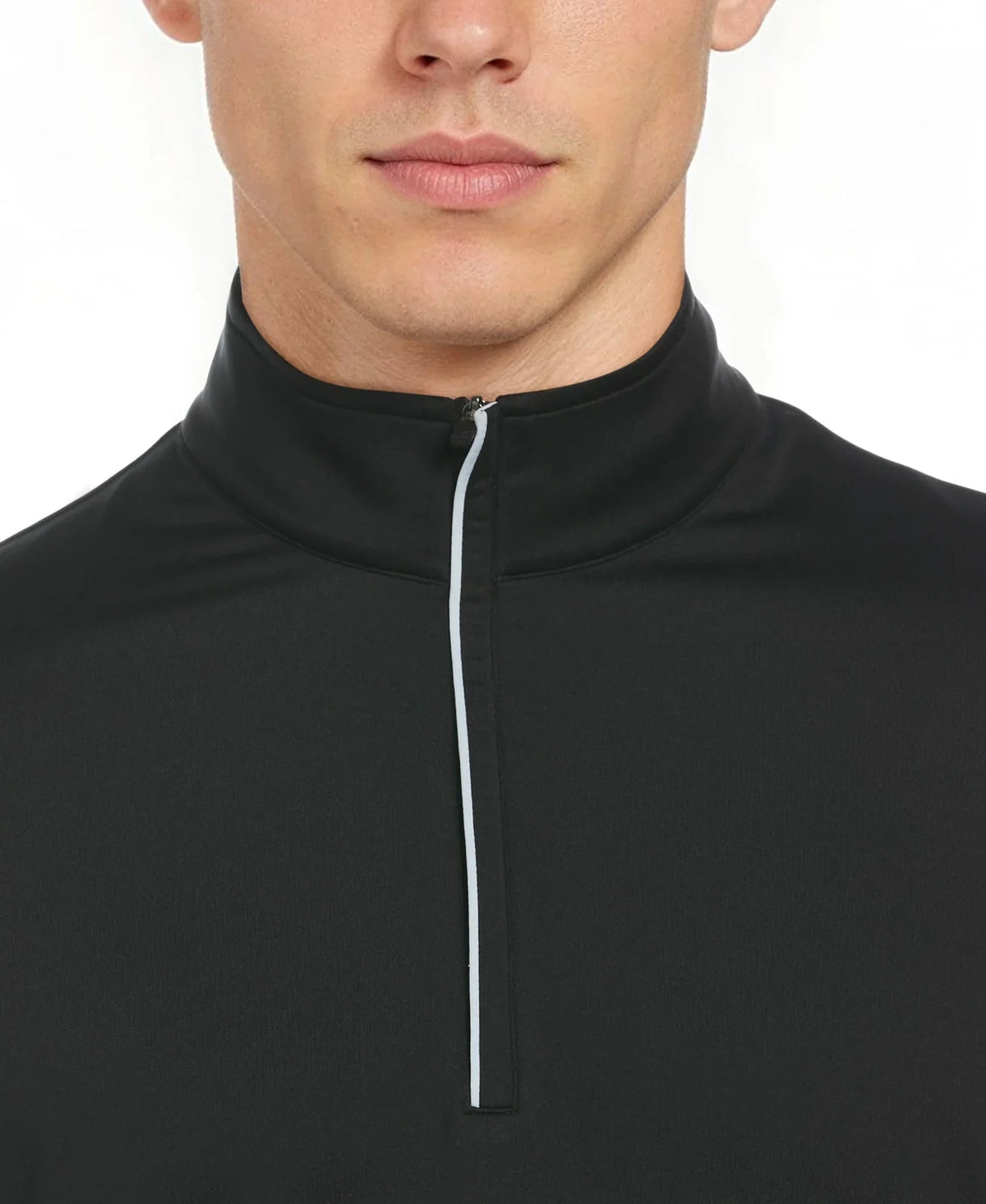 Callaway Golf Cgm803 Quarter Zip Baby French Terry Long Sleeve Jacket - Black