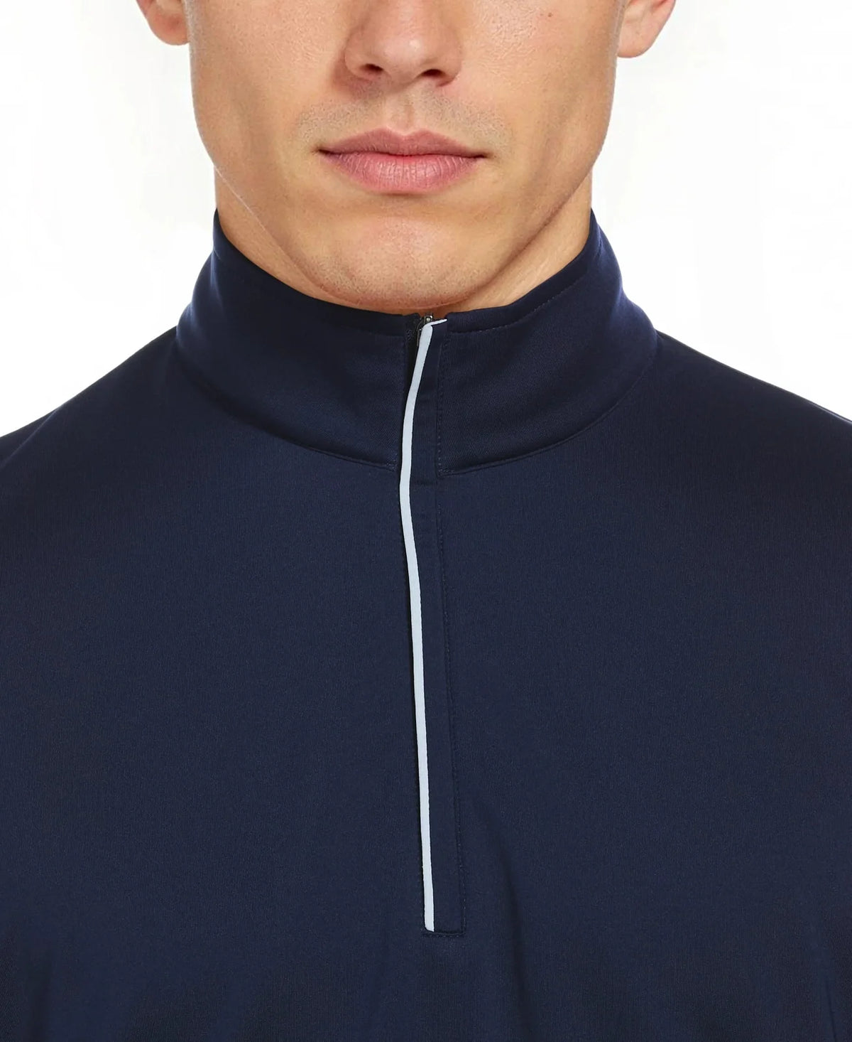 Callaway Golf Cgm803 Quarter Zip Baby French Terry Long Sleeve Jacket - Peacoat