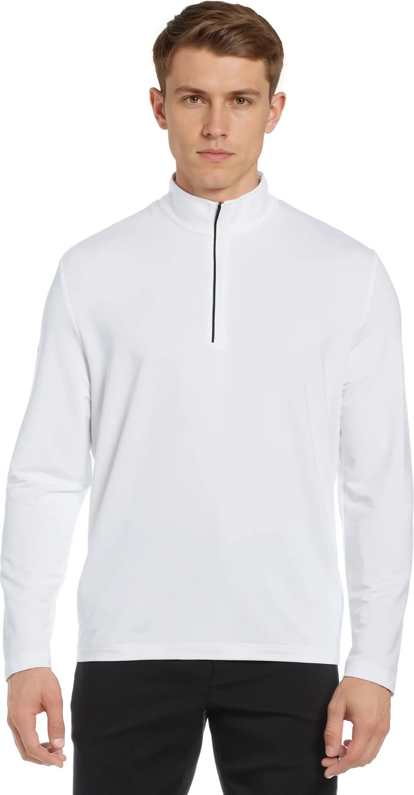 Callaway Golf Cgm803 Quarter Zip Baby French Terry Long Sleeve Jacket - White - Adult s