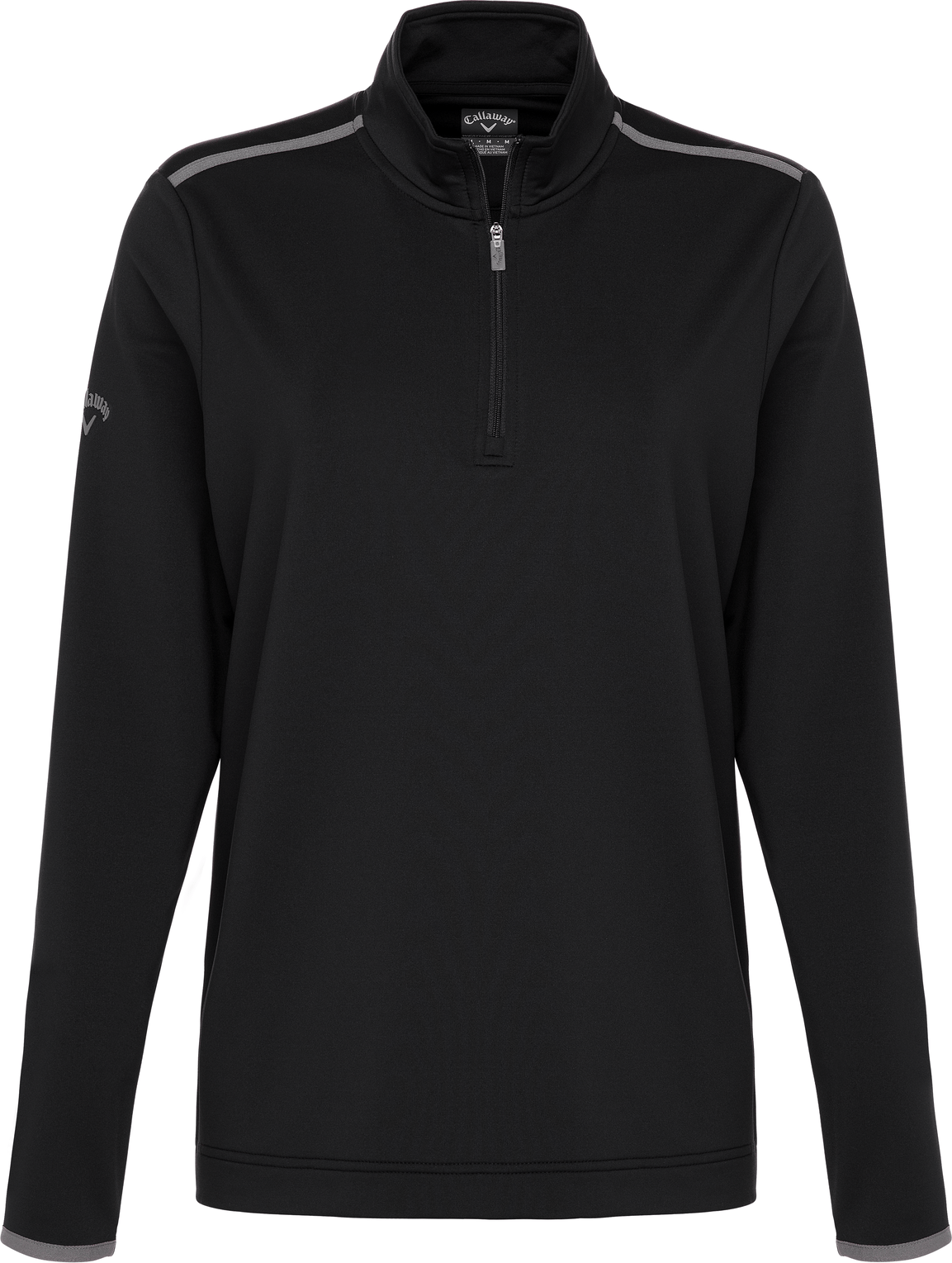Callaway Golf Cgw509 Long Sleeve Opti-shield 1/4-zip Mock Pullover - Black