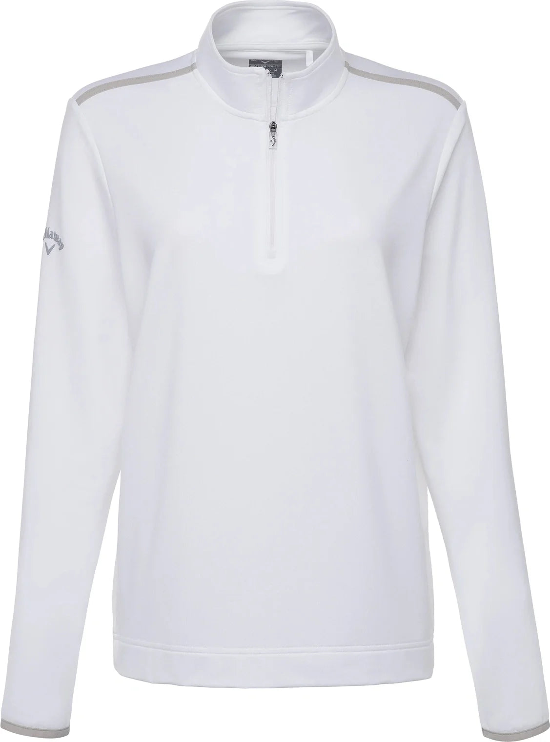 Callaway Golf Cgw509 Long Sleeve Opti-shield 1/4-zip Mock Pullover - White